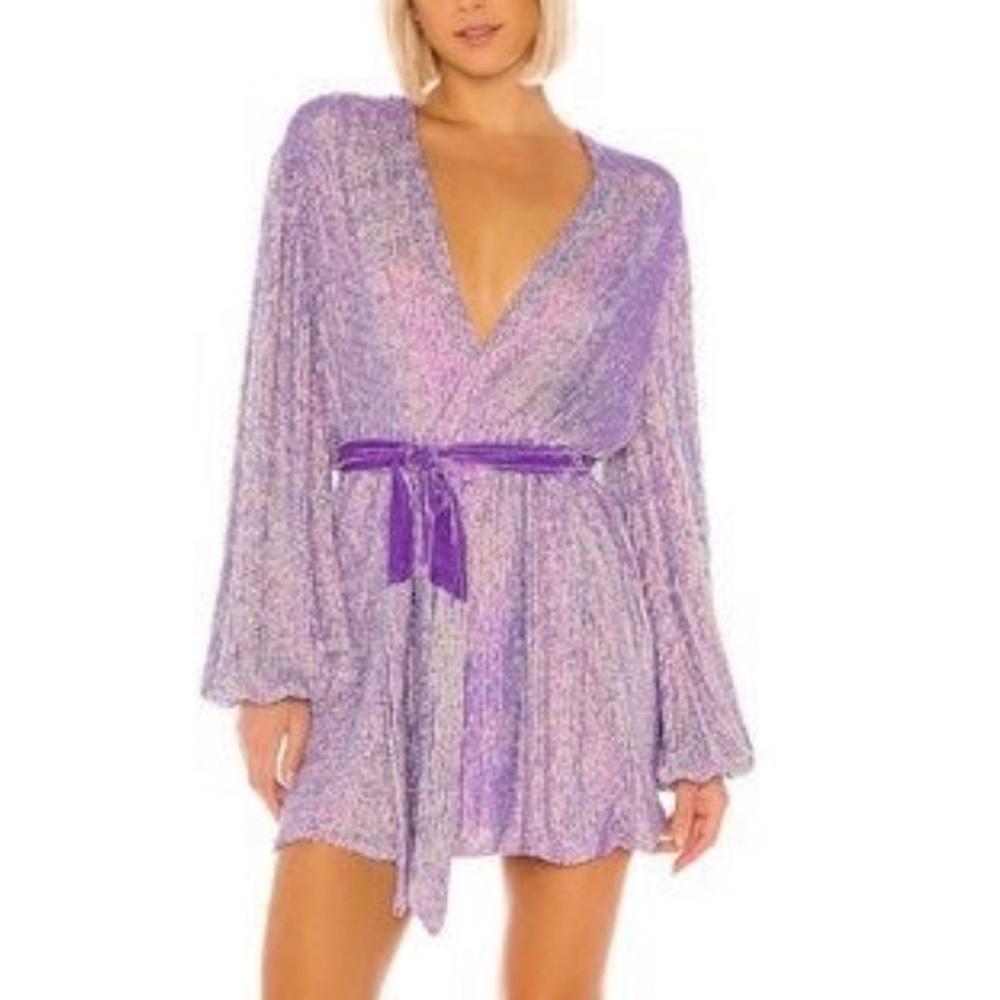 Retrofete purple iridescent robe dress
